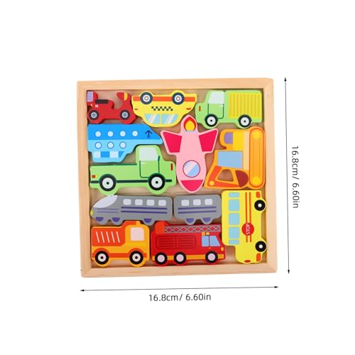ZUNOXAZ Holzspielzeug Fahrzeug Puzzle für Kindergarten Kreatives Lernspielzeug Hand Auge koordination Kognitiven Fähigkeiten und Räumlicher Vorstellungskraft Buntes Steckpuzzle für von ZUNOXAZ
