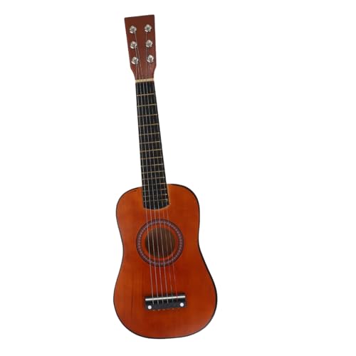ZUNOXAZ Holzspielzeug Gitarre für Anfänger Übungsinstrument mit Einstellbarer Saitenspannung Kaffee Farbton für Musikalische Früherziehung und Spielspaß von ZUNOXAZ