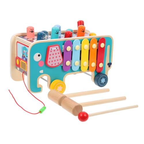 ZUNOXAZ Holzspielzeug Lernspielzeug Motorikspielzeug Frühförderung Hand Auge Koordination Klopfspieltisch Xylophon Elefant Form Pädagogisches von ZUNOXAZ