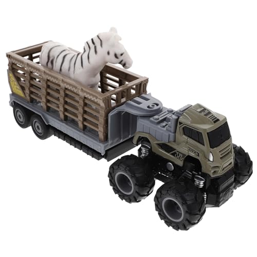 ZUNOXAZ Inertial LKW Modell mit Beweglichem Anhänger und Tierfiguren Großer Spielzeugtruck ohne Batterien Fördert Kindliche Motorik und Vorstellungskraft Robustes Zufällige Farbe von ZUNOXAZ