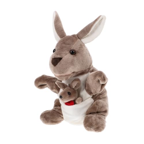 ZUNOXAZ Känguru-Handpuppenspielzeug Marionette Tierspielzeug plüschtiere Geburtstagsgeschenk interaktives Kuscheltiere Plüsch-Handpuppen Tiere Handpuppe PP Baumwolle rot von ZUNOXAZ
