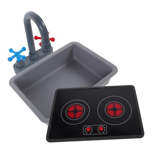 ZUNOXAZ Kinderküchen Set mit Realistischem Wasserhahn und Induktionskochfeld Licht und Soundeffekte Ergonomisch Kompakt Fördert Soziale Interaktion und Motorische Fähigkeiten von ZUNOXAZ