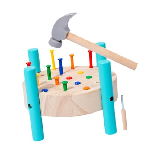 ZUNOXAZ Knocking Toy Pounding Platform Hammer Montessori Lernspielzeug für Kleinkinder zur Entwicklung von Feinmotorik und Hand Auge koordination Farbenfrohes Holzspielzeug für Jungen und von ZUNOXAZ