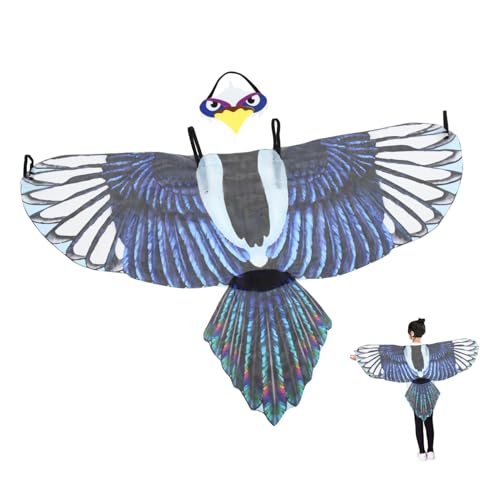 ZUNOXAZ Kostüm Adlerflügel für Halloween Karneval Fasching Realistische Vogel Flügel Requisite für Jungen Mädchen Bunte Performance Dekoration Geeignet für Party und Cosplay von ZUNOXAZ