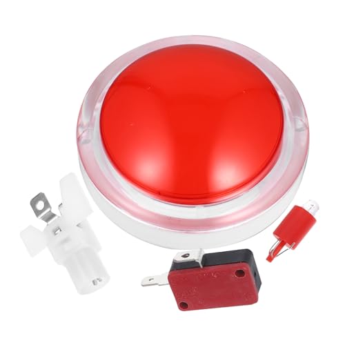 ZUNOXAZ LED Beleuchteter Runder Push Button mit Sound Buzzer Automatischer Reset Roter Licht Antwortknopf für Quizspiele und Gaming aktivitäten Robust und Langlebig von ZUNOXAZ