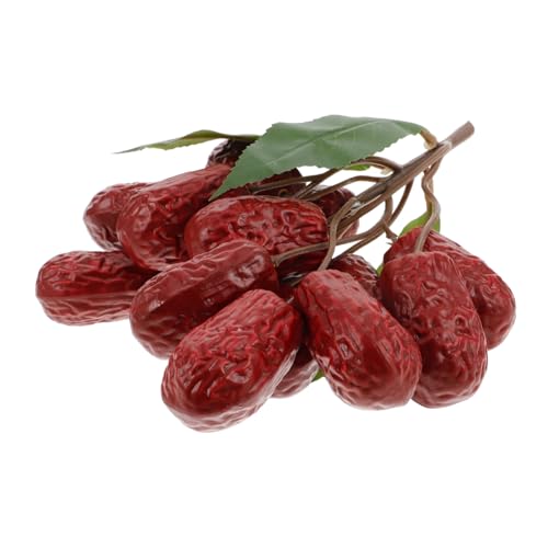 ZUNOXAZ Lebensechte Künstliche Rote Datteln Deko Jujube Realistische Getrocknete Früchte Vielseitig Verwendbar für Film Requisiten Bastelornamente und Heimdekoration von ZUNOXAZ