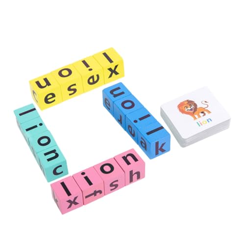 ZUNOXAZ Lernspiel Buchstaben Puzzle Einfache Bedienung Praktisches Pädagogisches mit Bildkarten Fördert Spielerisch Englisch Rechtschreibung für Jungen und Mädchen von ZUNOXAZ
