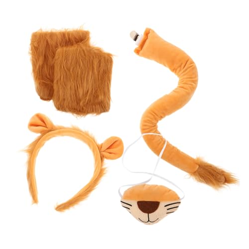ZUNOXAZ Löwenkostüm mit Tierohren Stirnband Nase und Handschuhen Weiche Kreatives Party Cosplay Zubehör für Halloween Karneval Maskerade und Geburtstag Leicht und Tragbar ZUNOXAZ Löwenkostüm mit Tierohren Stirnband Nase und Handschuhen Weiche Kreatives Party Cosplay Zubehör für Halloween Karneval Maskerade und Geburtstag Leicht und Tragbar von ZUNOXAZ