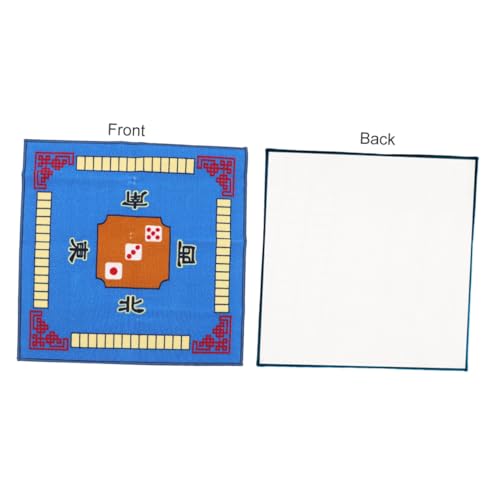 ZUNOXAZ Mahjong Tischmatte rutschfest mit Latexboden Geräuschdämpfend Polyester Tischdecke für Mahjong Poker Domino Spiele Blau Langlebig von ZUNOXAZ