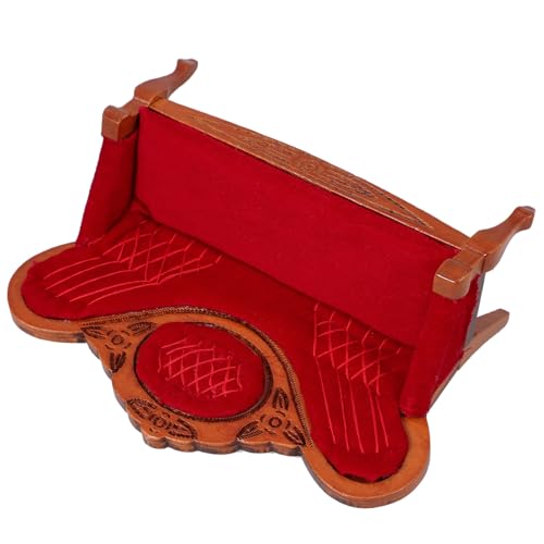 ZUNOXAZ Maßstab Lebensecht Detailreich Braunes Miniatur Sofa für Wohnzimmer Dekoration Mini Haus Zubehör Handgefertigtes Möbelmodell von ZUNOXAZ
