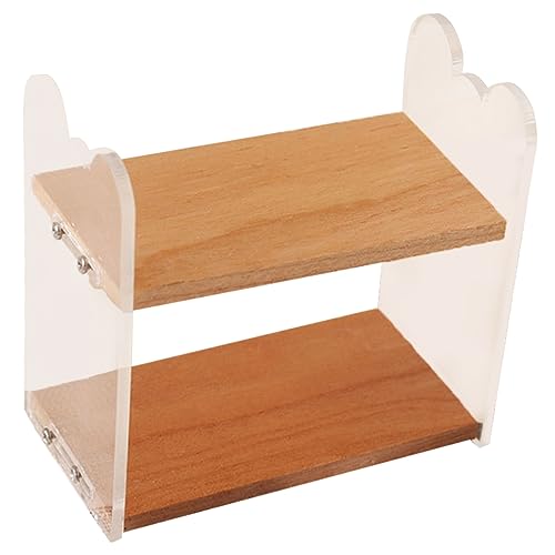 ZUNOXAZ Maßstab Puppenhaus Möbel Bausatz Holz Regal DIY Mini Dekoration für Puppenhauseinrichtung Kleiner Aufbewahrungsständer Realistische Miniatur Zubehör von ZUNOXAZ
