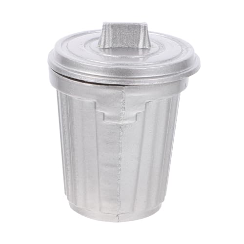 ZUNOXAZ Maßstab Silber Puppenhaus Möbelmodell Kleines Haus Zubehör Realistische Mini Abfalleimer für DIY Dekoration und Puppenstube von ZUNOXAZ