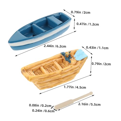 ZUNOXAZ Micro Landschaft Miniatur Boot Modell aus Resin und Holz DIY Strand Deko Zubehör für Puppenhaus Desktop Dekoration Realistische Kleine Boote für Innenbereich und Garten von ZUNOXAZ