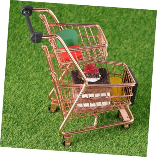 ZUNOXAZ Mini Einkaufswagen aus Doppellagiger Roségoldener Trolley Realistische Simulation Rollenspiel für Mädchen Aufbewahrungskorb und Geschenkidee ZUNOXAZ Mini Einkaufswagen aus Doppellagiger Roségoldener Trolley Realistische Simulation Rollenspiel für Mädchen Aufbewahrungskorb und Geschenkidee von ZUNOXAZ