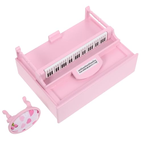 ZUNOXAZ Mini Klavier Dekoration Puppenhaus Musikinstrument Puppenhausmöbel Miniatur Puppenhausmöbel Puppenhaus Klavier Musikspielzeug Miniatur Holz Rosa von ZUNOXAZ