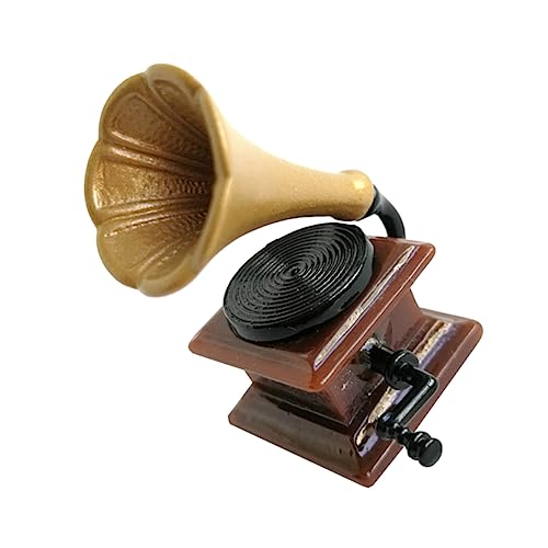 ZUNOXAZ Mini Phonograph Modell Retro Grammophon für Puppenhaus Dekoration Sicheres Material Zubehör für Fördert Kreativität und Spielspaß Perfektes Foto ZUNOXAZ Mini Phonograph Modell Retro Grammophon für Puppenhaus Dekoration Sicheres Material Zubehör für Fördert Kreativität und Spielspaß Perfektes Foto von ZUNOXAZ