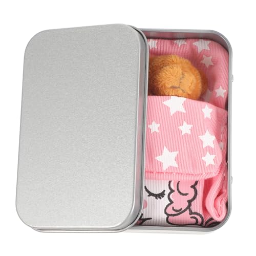 ZUNOXAZ Mini Plüschbär in Blechdose Süßes Kleines Stofftier Niedliche Deko für Mädchenzimmer Weiches Kuscheltier als Geschenk und Foto Requisite Vielseitiges Mini Bären Ornament von ZUNOXAZ