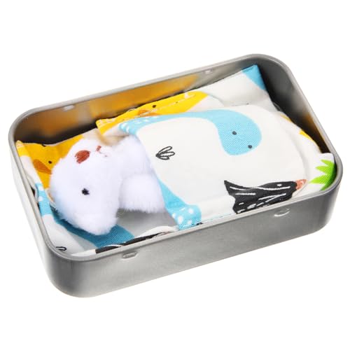 ZUNOXAZ Mini Plüschbär in Weißer Dose Weicher Miniatur Stoffbär als Niedliche Mini Bär Deko für Mädchen Schreibtisch Ornament und Party Mitbringsel von ZUNOXAZ