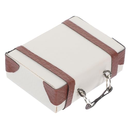 ZUNOXAZ Mini Puppenhaus Koffer aus PU Detailreiche Miniatur Reisekoffer Dekoration Fein Verarbeitetes Miniatur Modell Zubehör für Puppenhaus Szenen Vielseitiges Deko Accessoire von ZUNOXAZ