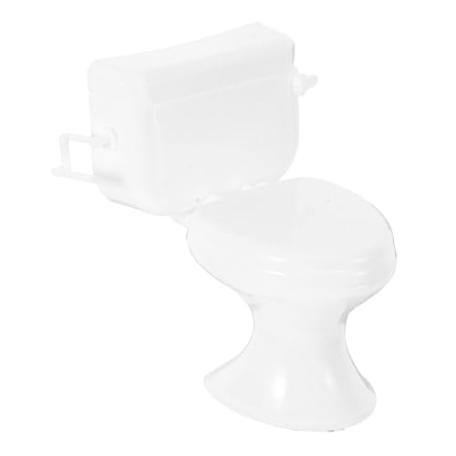 ZUNOXAZ Mini Puppenhaus Toilette Weiß Realistisches Miniatur Badezimmer Zubehör Kleines Wc Modell für Puppenhaus Badezimmer Szene Geeignet für Sammelobjekte von ZUNOXAZ