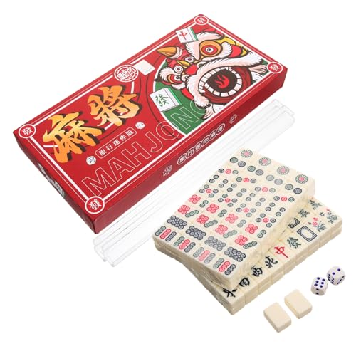 ZUNOXAZ Mini Reise Mahjong Set Tragbares Verschleißfestes Mini Mahjong Kit für Freunde Familien Party Kompaktes Chinesisches Spiel mit Robustem Material und Stilvollem Design Leicht zu von ZUNOXAZ
