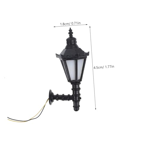 ZUNOXAZ Mini Wandlampe Puppenhaus Beleuchtung Modellhaus Zubehör Kleine Dekorative Wandlampe Schwarz mit Kabel für Spielzeughaus von ZUNOXAZ