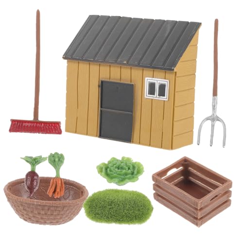 ZUNOXAZ Miniatur Bauernhof Modellbausatz Kunststoff mit Haus Gemüse Werkzeugen und Moos Detailreiche Mini Garten Landschaft Deko Pädagogisches für Desktop Ornament ZUNOXAZ Miniatur Bauernhof Modellbausatz Kunststoff mit Haus Gemüse Werkzeugen und Moos Detailreiche Mini Garten Landschaft Deko Pädagogisches für Desktop Ornament von ZUNOXAZ