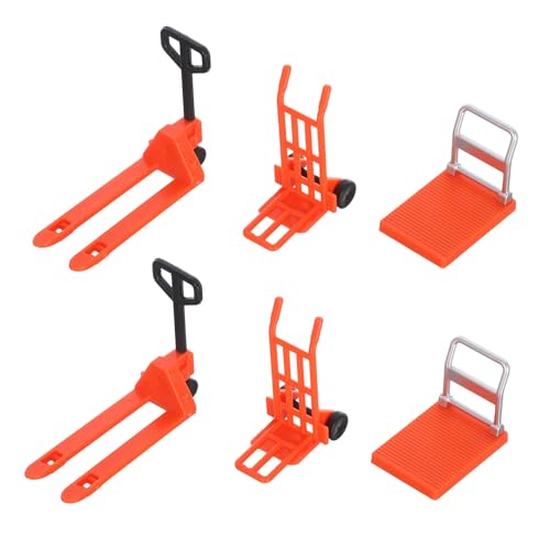 ZUNOXAZ Miniatur Baustellenfahrzeug Teiliges Micro Lastwagen und Gabelstapler in Orange Kindersicheres Lernspielzeug für Hand Auge Koordination und Kreatives im Puppenhaus oder Sandkasten von ZUNOXAZ