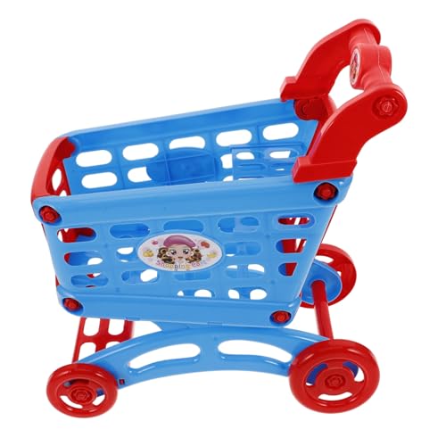 ZUNOXAZ Miniatur Einkaufswagen für Kleinkinder Jahre Stabiles Kunststoff Einkaufsspiel Realistisches Rollenspiel Zubehör für Mädchen und Jungen Kleiner Puppenhaus Wagen von ZUNOXAZ