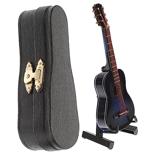 ZUNOXAZ Miniatur Gitarre Modell Braun mit Ständer Handgefertigtes Klassisches Gitarren Deko Ornament Leichtes Tragbares Musikinstrument für Puppenhaus Kreatives von ZUNOXAZ