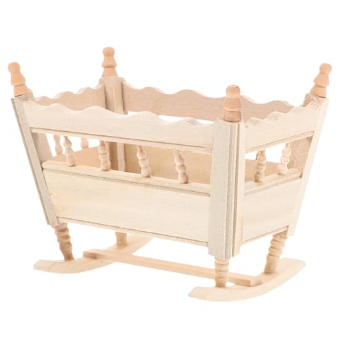 ZUNOXAZ Miniatur Holz Schaukelbett Puppenhaus Babybett Modell Handgefertigt Robust Stilvoll Dekorativ Für Puppenhaus Schlafzimmer Zubehör ZUNOXAZ Miniatur Holz Schaukelbett Puppenhaus Babybett Modell Handgefertigt Robust Stilvoll Dekorativ Für Puppenhaus Schlafzimmer Zubehör von ZUNOXAZ