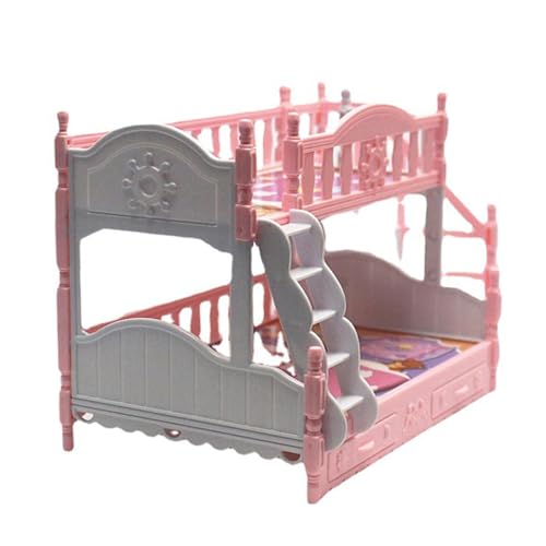 ZUNOXAZ Miniatur Puppenhaus Doppelstockbett Miniaturmöbel Puppenmöbel Zubehör Rosa Holzmodell ZUNOXAZ Miniatur Puppenhaus Doppelstockbett Miniaturmöbel Puppenmöbel Zubehör Rosa Holzmodell von ZUNOXAZ