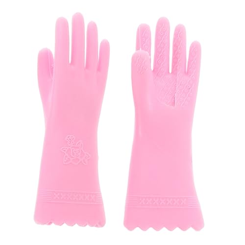 ZUNOXAZ Miniatur Puppenhaus Handschuhe Realistische Langlebige Miniaturmodelle für Puppenhaus Deko DIY Szenen Puppenzubehör Rosa Detailgetreu Gestaltet von ZUNOXAZ
