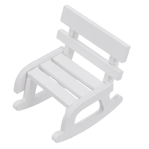 ZUNOXAZ Miniatur Schaukelstuhl Modell Weiß Holz Puppenhaus Zubehör Mini Möbel Ornament für Wohnzimmer Deko Wohnzimmer Puppenmöbel ZUNOXAZ Miniatur Schaukelstuhl Modell Weiß Holz Puppenhaus Zubehör Mini Möbel Ornament für Wohnzimmer Deko Wohnzimmer Puppenmöbel von ZUNOXAZ