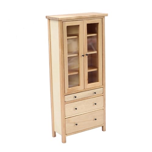 ZUNOXAZ Miniatur Schrank Modell aus Holz Langlebige Puppenhaus Möbel Deko Naturfarben Realistische Details Geeignet für Miniaturhäuser und Kreative Szenengestaltung von ZUNOXAZ