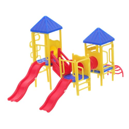 ZUNOXAZ Miniatur Spielplatz Rutsche Modell Kunststoff Dekorativ Farbenfroh Kompakt Langlebig für Puppenhaus Basteln und DIY Wohnkultur Zufällige Farbe von ZUNOXAZ
