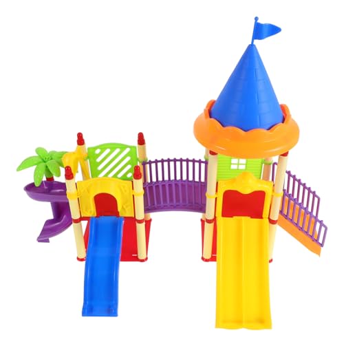ZUNOXAZ Miniatur Spielplatz Rutsche Spielhaus Zubehör Modell mit Detailreicher Verarbeitung für Kreatives Balance und Koordination ZUNOXAZ Miniatur Spielplatz Rutsche Spielhaus Zubehör Modell mit Detailreicher Verarbeitung für Kreatives Balance und Koordination von ZUNOXAZ