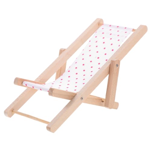 ZUNOXAZ Miniatur Strandliegestuhl aus Holz und Klappbar Leicht und Kompakt Puppenhaus Deko für Realistische Strand Mikrolandschaften für Mini Haus Zubehör und Stranddeko von ZUNOXAZ