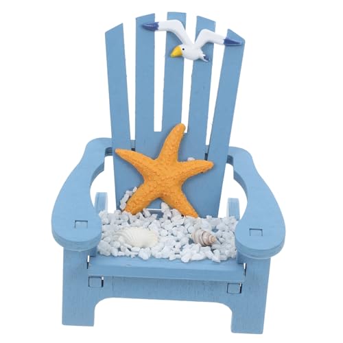 ZUNOXAZ Miniatur Strandstuhl Modell Dekoration für Puppenhaus Mikrolandschaft und Tischdeko Blauer Seestern Design Realistische Miniaturmöbel für Kreative Raumgestaltung von ZUNOXAZ