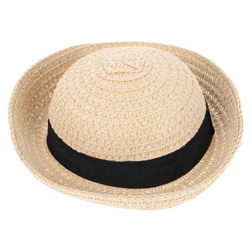 ZUNOXAZ Miniatur Strohhut für Puppen Handgefertigt Vielseitig Einsetzbar als DIY Bastelzubehör Partydeko und Puppenhaus Accessoire Modisch Langlebig Beige von ZUNOXAZ