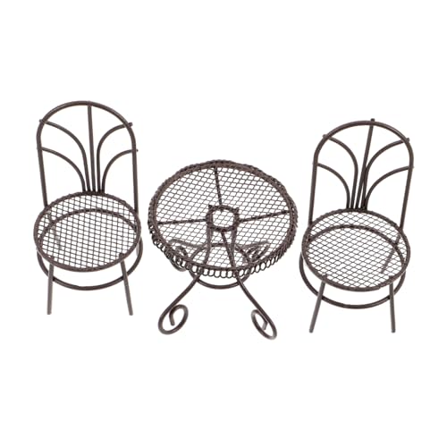 ZUNOXAZ Miniatur Tisch und Stühle Elegantes Micro Landschafts Dekor Präzise Gefertigte Gartenmöbel für Puppenhaus Stilvolle Kleine Figuren für DIY Miniatur Szenen Langlebiges Material von ZUNOXAZ