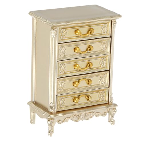 ZUNOXAZ Miniatur Vintage Side Cabinet aus Kunststoff Realistische Puppenhausmöbel Langlebig und Glatt für Schlafzimmer und Wohnzimmer für Sammler Kreative Rollenspiele und Dekoration von ZUNOXAZ