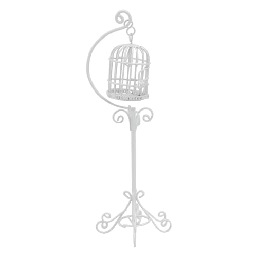 ZUNOXAZ Miniatur Vogelkäfig mit Metallhalterung Wetterfestes Mini Haus Deko Zubehör für Außenmodelle Kompakt Leicht und Realistisch als Puppenhaus Szenerie und Fotorequisite von ZUNOXAZ