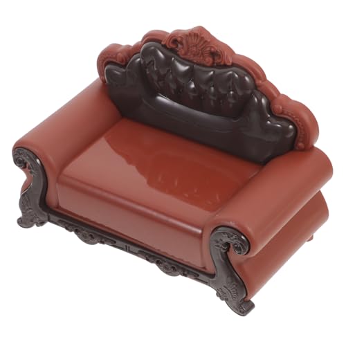 ZUNOXAZ Miniatursofa Stuhl für Puppenhaus Europäischer Stil Dekorativer Möbelstück für Szenen Foto Requisite oder Wohnungsdeko von ZUNOXAZ