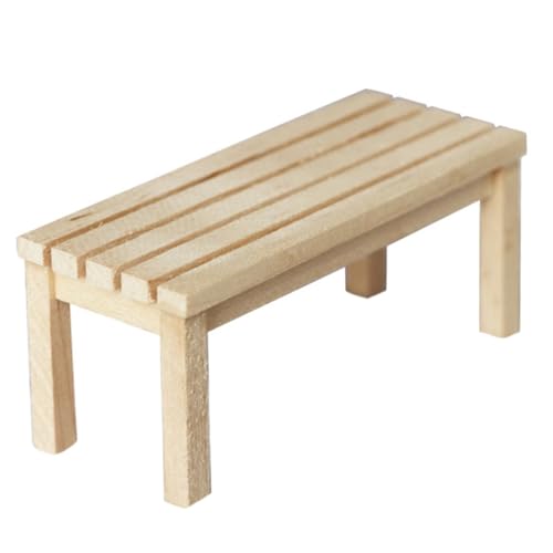 ZUNOXAZ Modell Handgefertigt Filigrane Gartenbank aus Massivem Holz Dekoratives Puppenhausmöbel Leicht und Stabil für Miniaturmöbel Sammler und Puppenhaus Dekoration von ZUNOXAZ