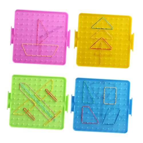 ZUNOXAZ Nailboard Teilig Doppelseitig Nagelbrett mit Gummibändern Pädagogisches Lernspielzeug für Grundschule Mathematik Formen Lehrmittel von ZUNOXAZ