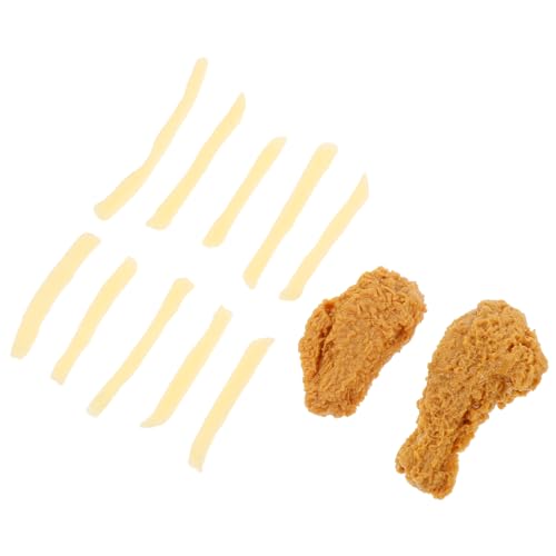 ZUNOXAZ PVC Lebensmittelmodell Realistische Simulation Gefälschte Hähnchenflügel Hähnchenkeulen Pommes Frites Dekoration Langlebig Schadstofffrei von ZUNOXAZ