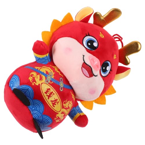 ZUNOXAZ Plüsch Drache Kuscheltier Glücksbringer Geld Drache Stofftier Maskottchen Frühlingsfest Dekoration Desktop Figur zum Neujahr von ZUNOXAZ