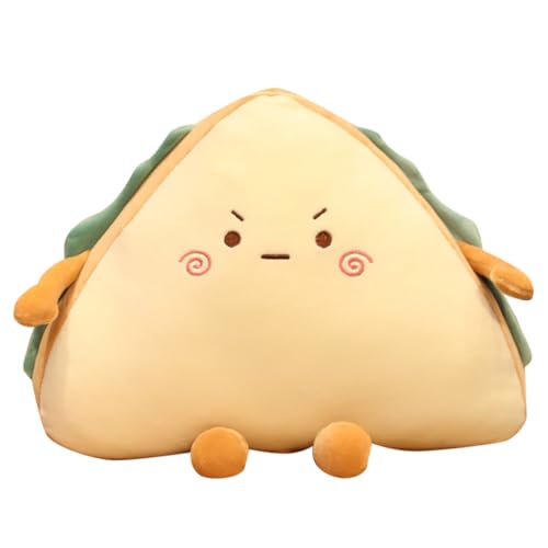 ZUNOXAZ Plüsch Kuschelkissen Sandwich Motiv Cartoon Spielzeugpuppe Weiches Bequemes Kuscheltier für Deko mit Lustigem Zufälligem Gesichtsausdruck von ZUNOXAZ
