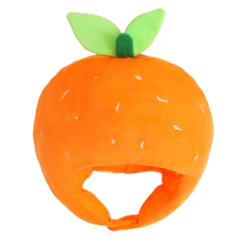 ZUNOXAZ Plüsch Orangen Kostüm Hut Weiches Kurzplüsch Material Leichtes Orange Headgear für Festival Paraden und Fotografie Bequemes Party Accessoire für Geburtstage und Themen Events von ZUNOXAZ